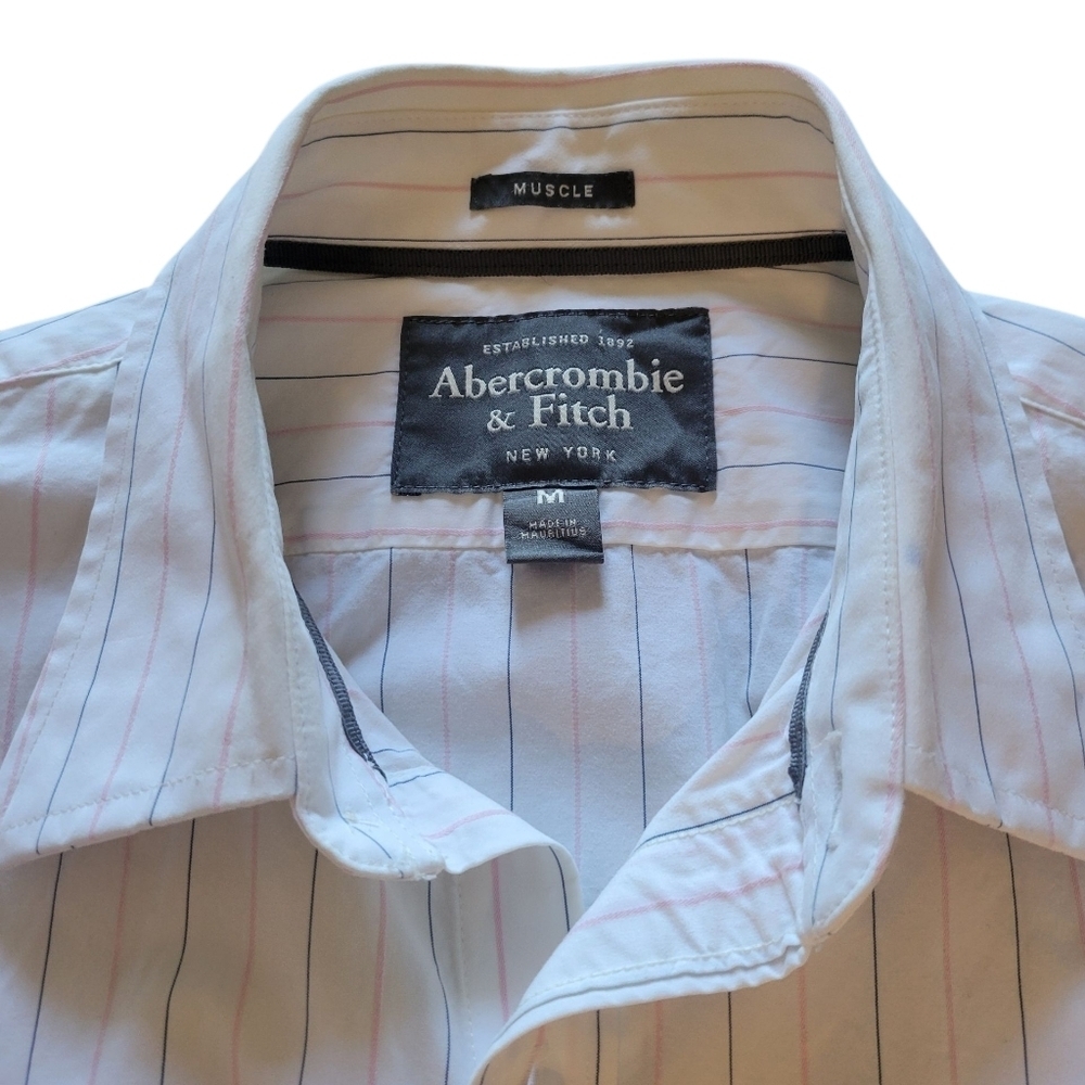 Abercrombie & Fitch Striped Men's Shirt Size M - Picture 7 of 7